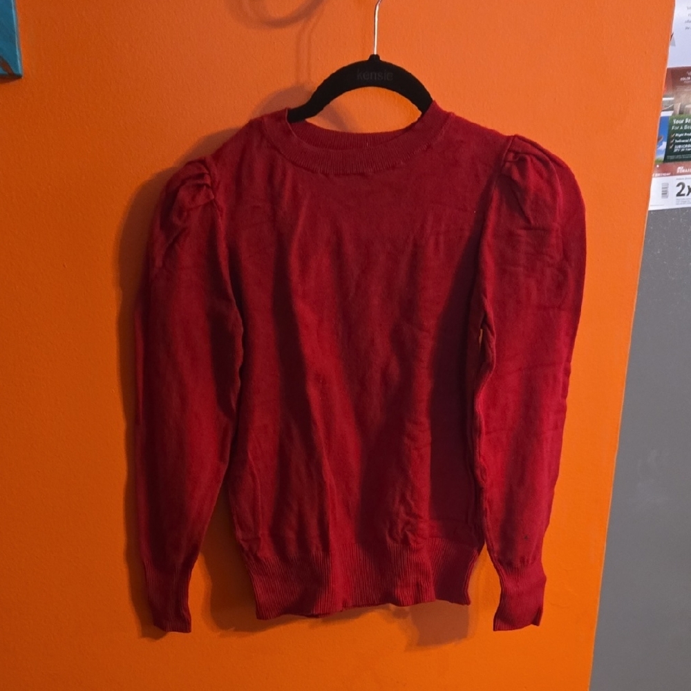 Marled Red Crew Neck Sweater